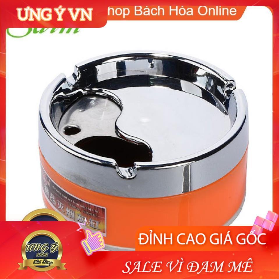 GẠT TÀN THUỐC INOX NẮP XOAY