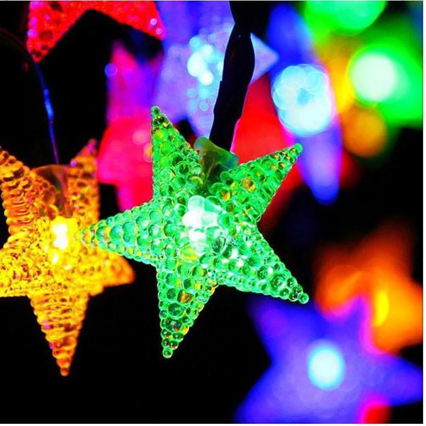 Đèn Led Trang Trí Ngôi Sao Dài 6M - 40 Bóng Chớp Màu Trang Trí Noel Lễ Tết