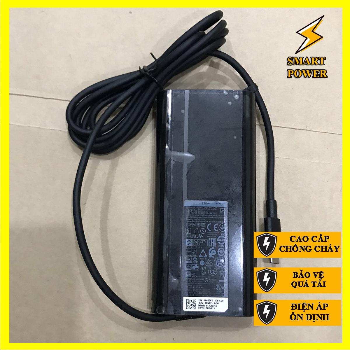 Sạc dành cho laptop Dell 20V - 6.5A - 130W (5V - 1A) Chân C - Sạc Zin - Hàng Chính Hãng