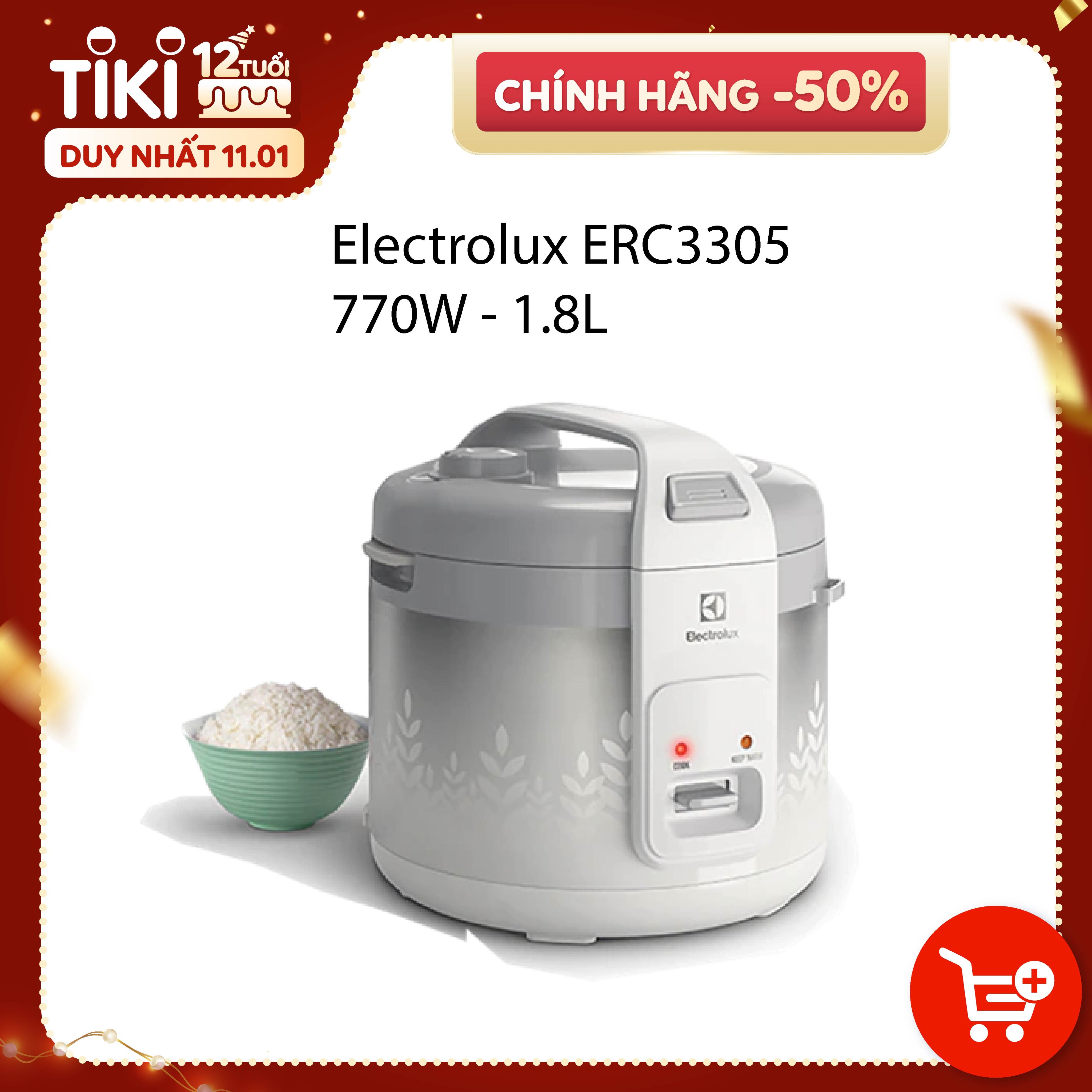 Nồi Cơm Điện Electrolux ERC3305 - 1.8L (Trắng Xám) - Hàng chính hãng