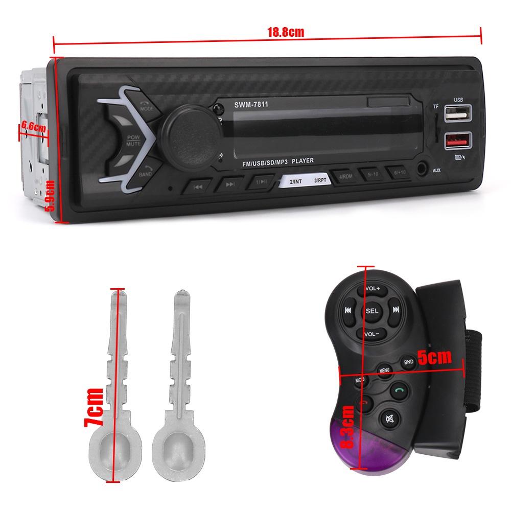 Đầu máy phát thanh rảnh tay đa phương tiện SWM-7811/7812 1-DIN cho xe hơi