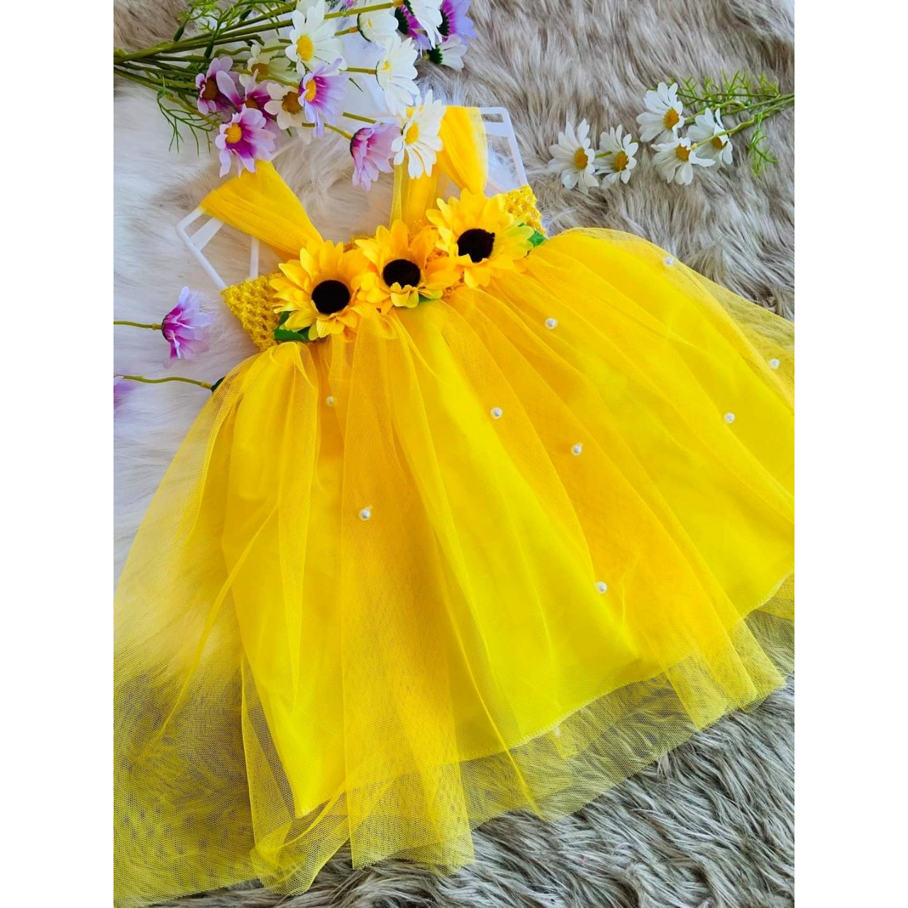 Đầm công chúa tutu dễ thương cho bé - hoa hướng dương