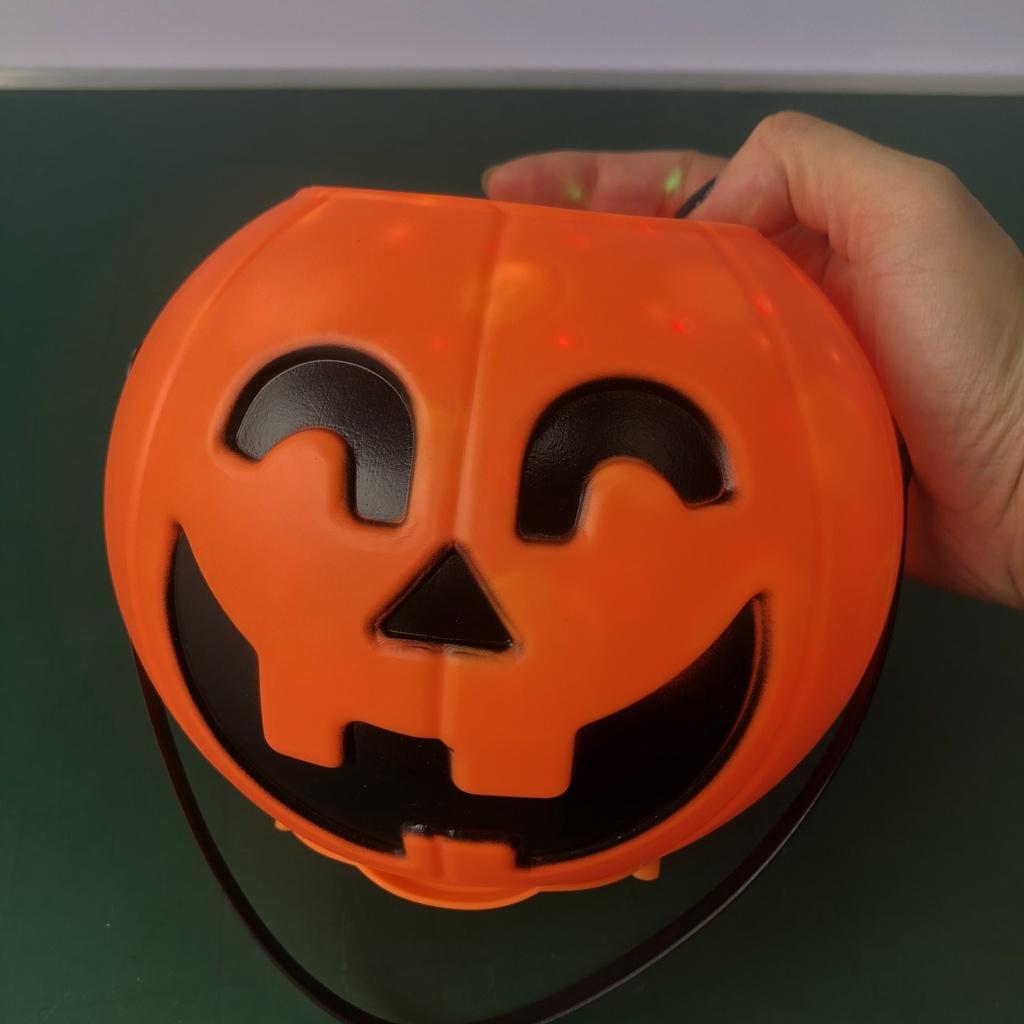 Giỏ xách bí ngô có nhạc có đèn loại đẹp cho bé xin kẹo chơi Halloween