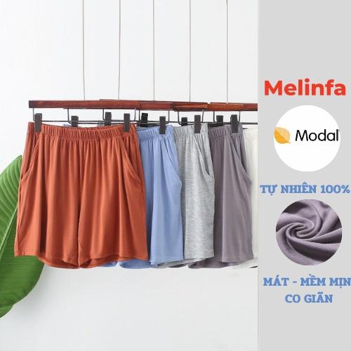 Quần đùi short nữ mặc nhà có túi vải Modal tự nhiên mát lạnh co giãn mềm mại mã VAQ0443