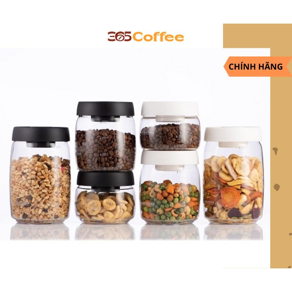 Hũ đựng cà phê/thực phẩm có van hút chân không thủy tinh Cafede Kona (450ml – 750ml – 1150ml) – chính hãng