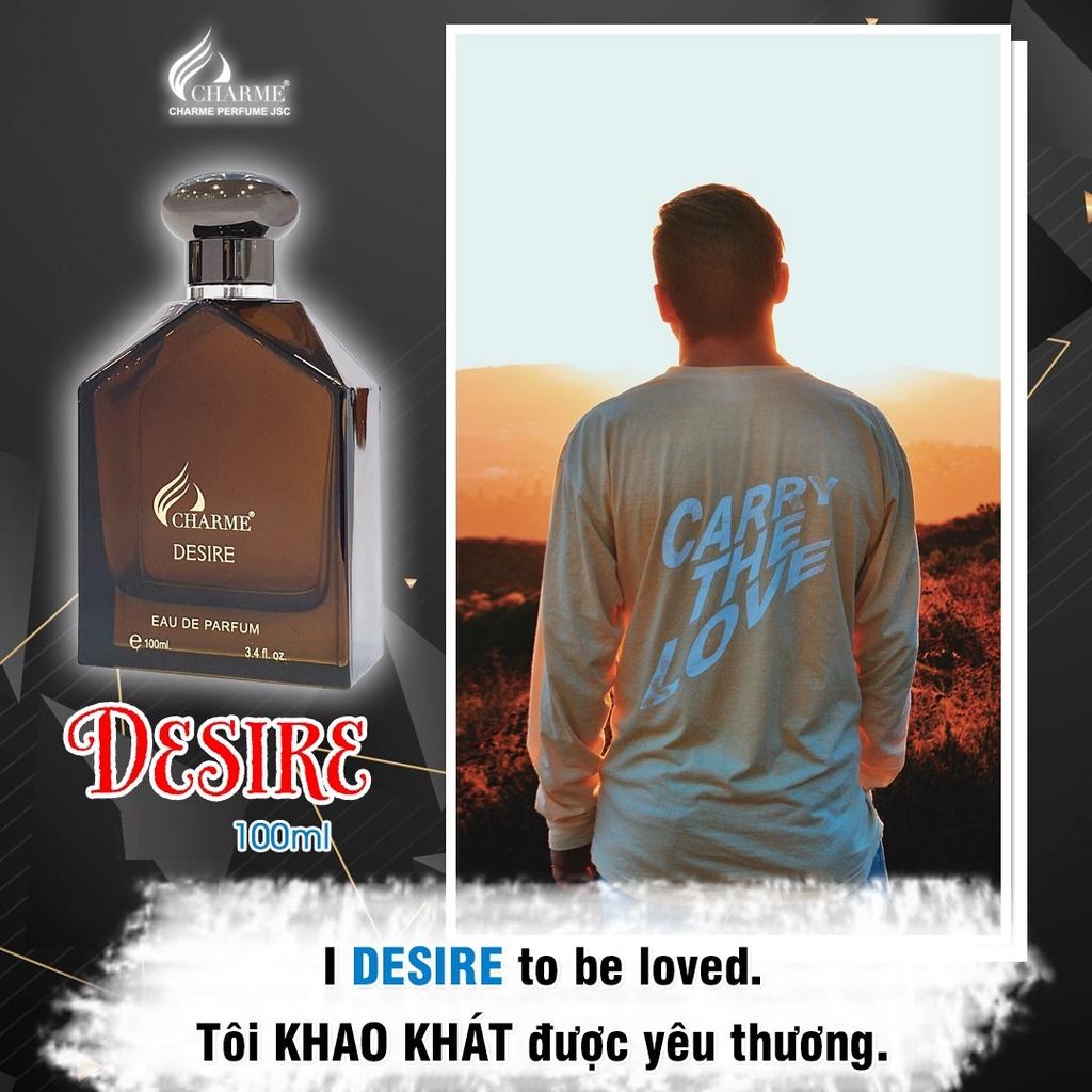 Nước hoa nam thơm lâu, Charme Desire, mùi hương tươi mát, mạnh mẽ, cho chàng năng động,100ml