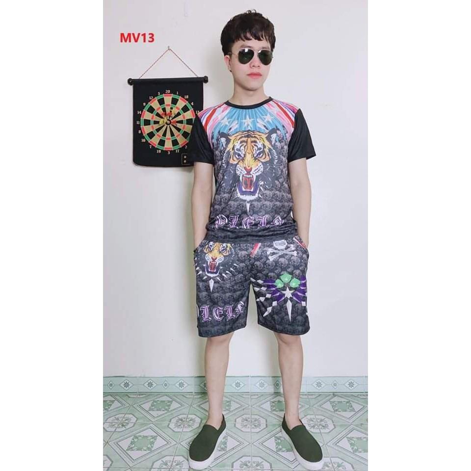 Bộ Thun Nam 3D Hổ Chất Thun Cotton Co Dãn 4 Chiều (hàng như hình)