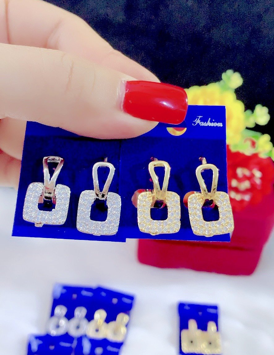 Bông tai nữ mạ bạch kim cao cấp P1546