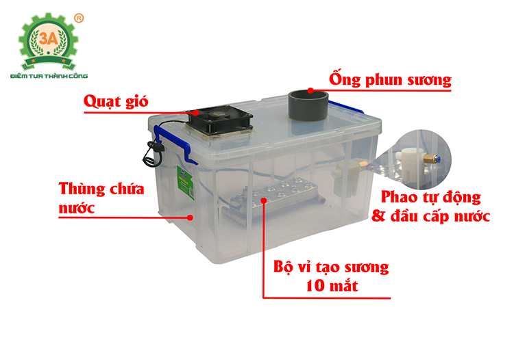 Máy Tạo Ẩm Nhà Yến 3A260W (Vỉ 10 Mắt) - Phun Sương Tạo Ẩm Siêu Âm - Hàng Chính Hãng