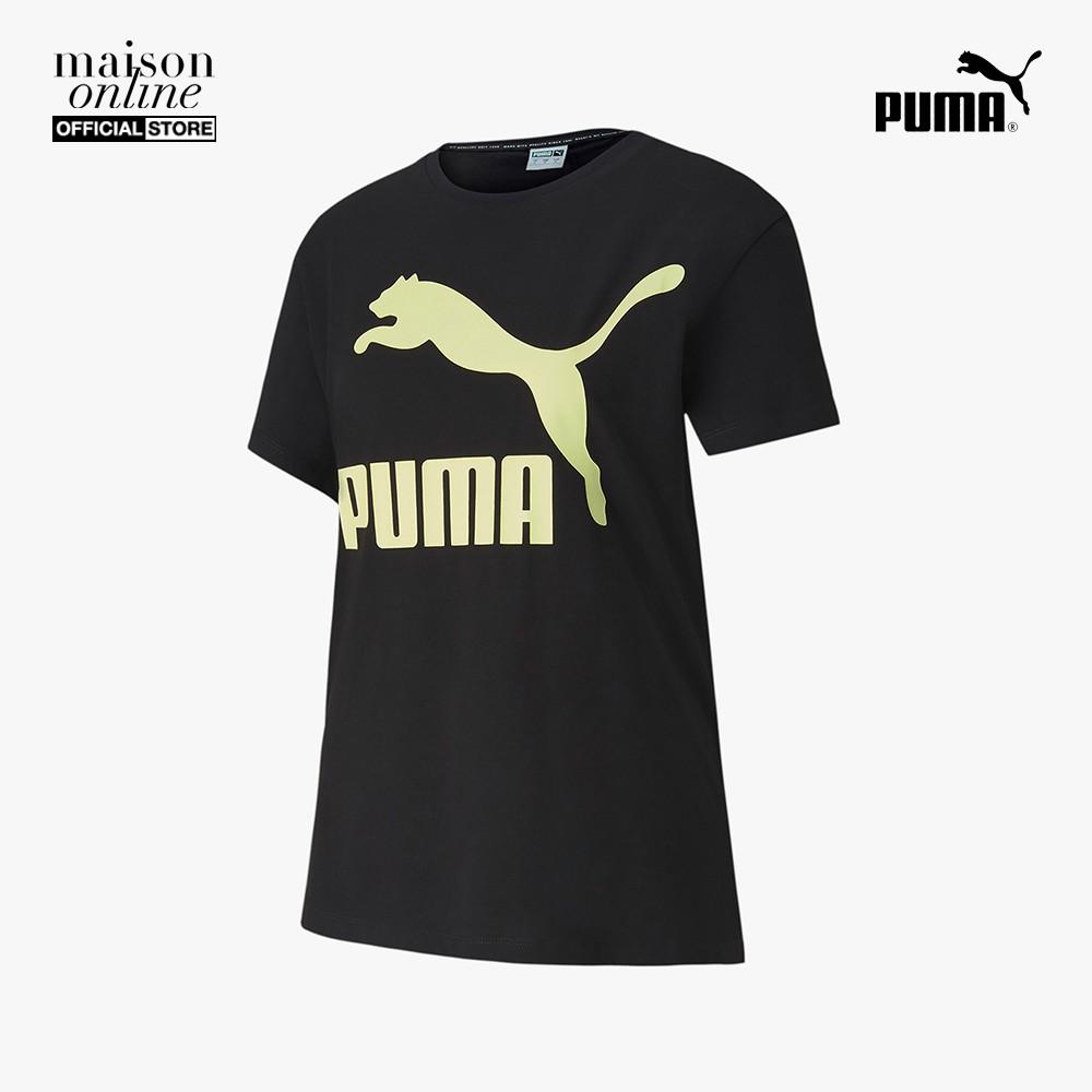 PUMA - Áo thun nữ tay ngắn cổ tròn Prime Classics Logo 595514