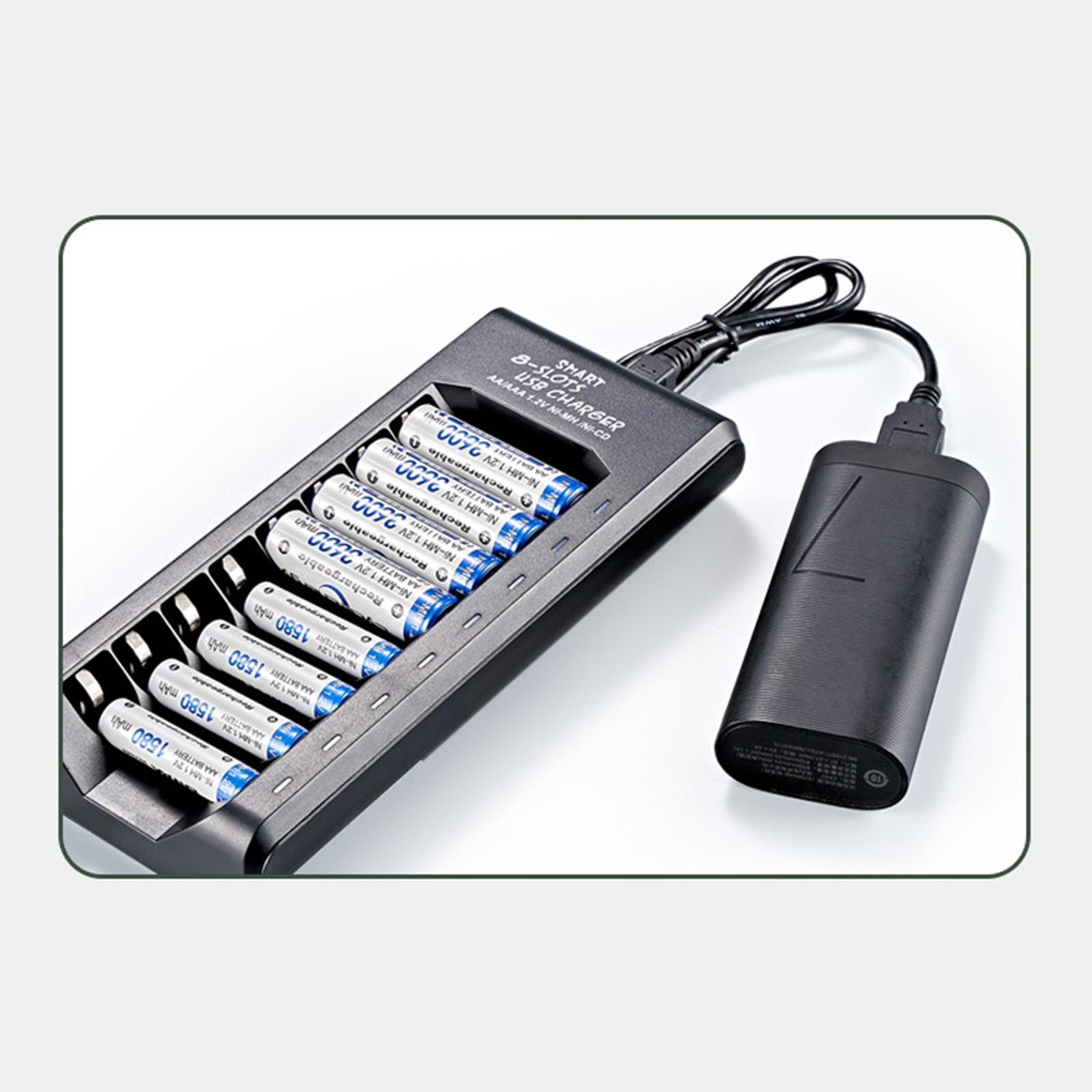 8-slot 1.2V AA/AAA Battery Rechargeable USB Charger
