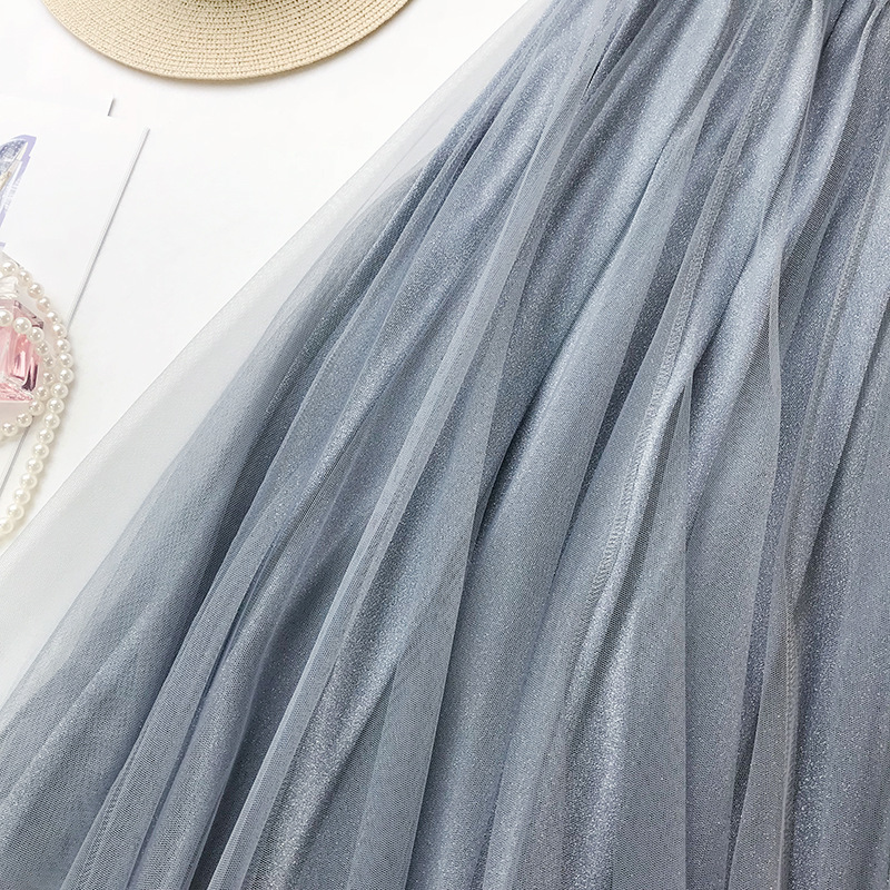 Chân váy lưới vintage lót ánh kim dễ thương free size VAY113