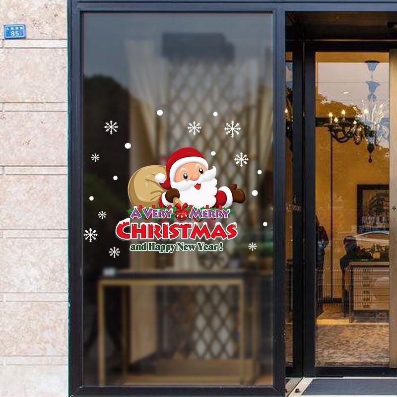 Decal trang trí Noel - Noel nhí túi quà Nâu mới