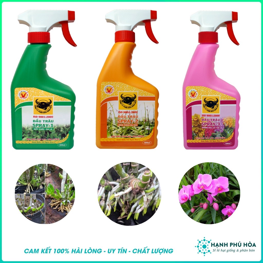 Bộ 3 phân bón Đầu Trâu xịt hoa cây cảnh