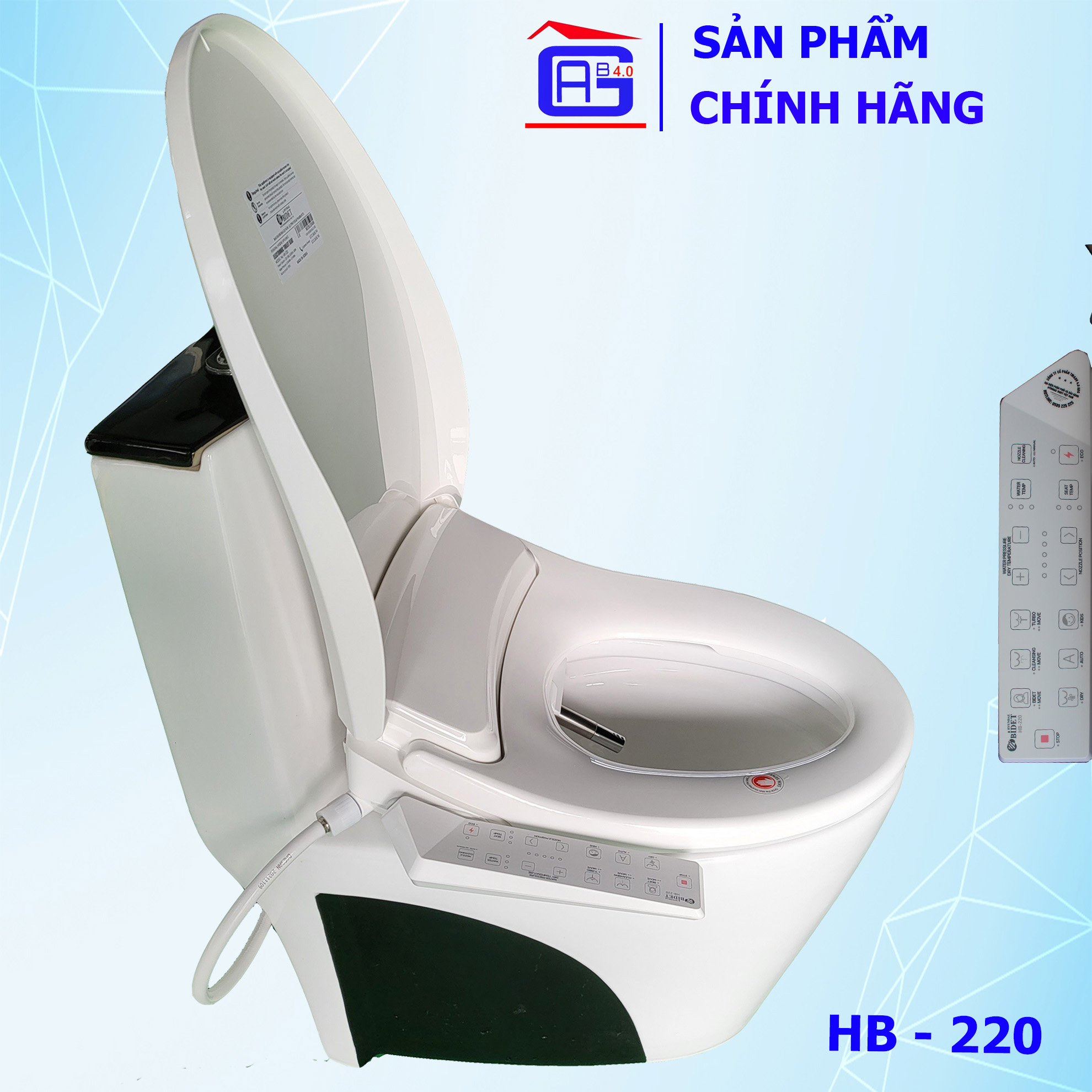 Thiết Bị Vệ Sinh Hyundae Bidet HB-220 - Hai Vòi Rửa Vệ Sinh Thông Minh Tiện Dụng Với Bản Điều Khiển Điện Tử Cảm Biến Bộ Nắp Bệt