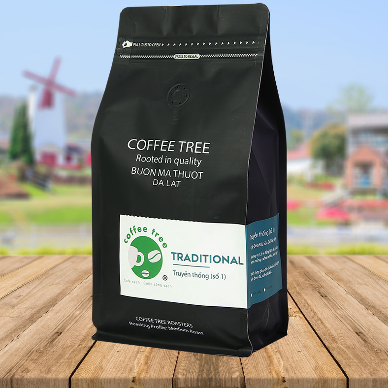 Cà phê bột truyền thống số 1 (500gr) Coffee Tree 100% nguyên chất gu đậm hương nhẹ