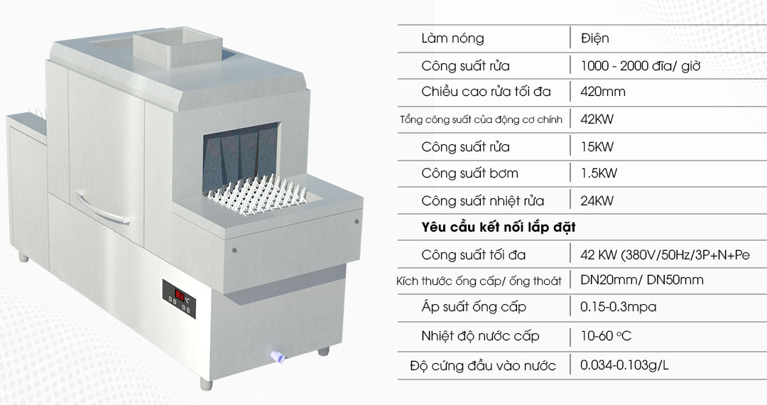 MÁY RỬA BÁT BĂNG CHUYỀN FUJISHAN FJVN1600-S3FI - Hàng Chính Hãng