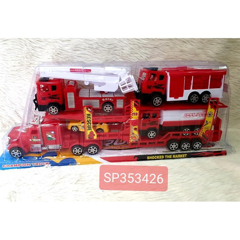 Hộp kiếng xe cứu hỏa trớn 2 tầng chở 3 xe cứu hỏa, 1 xe hơi, 119 (Hộp) - SP353426