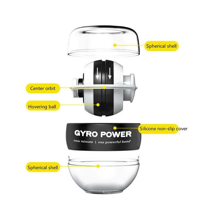 LED Gyroscopic Powerball Autostart Range Gyro Power Cổ tay bóng tay tay Hand Forcle Trainer tập thể dục thiết bị Color: platinum with led