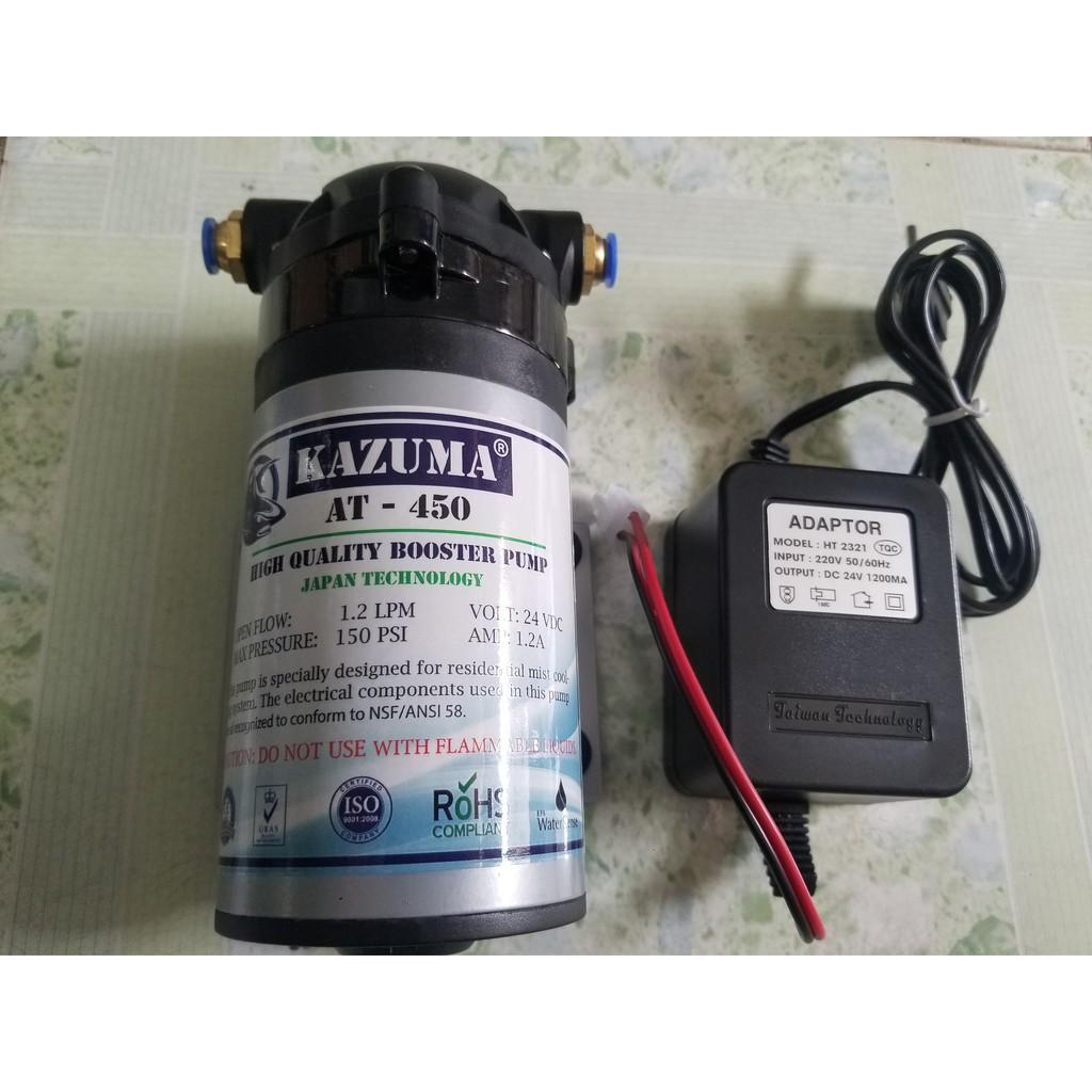 Máy bơm nước 24V có thể dùng bơm phun sương áp lực kèm nguồn Adaptor 24V