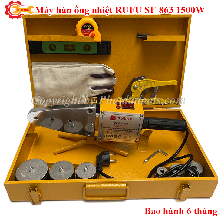 Máy hàn ống nhiệt cỡ lớn RUFU SF863-Công suất 1500W-Đầy đủ phụ kiện-Bảo hành 6 tháng