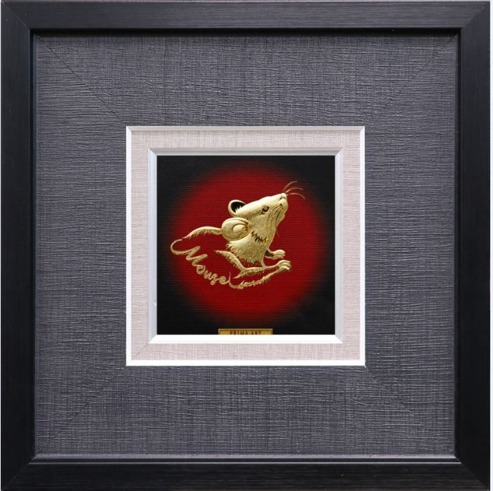 Tranh Vàng 24K PRIMA ART - Tranh Linh Vật Tuối Tý - Kích thước 24 x 24 cm - CGS-0821-06