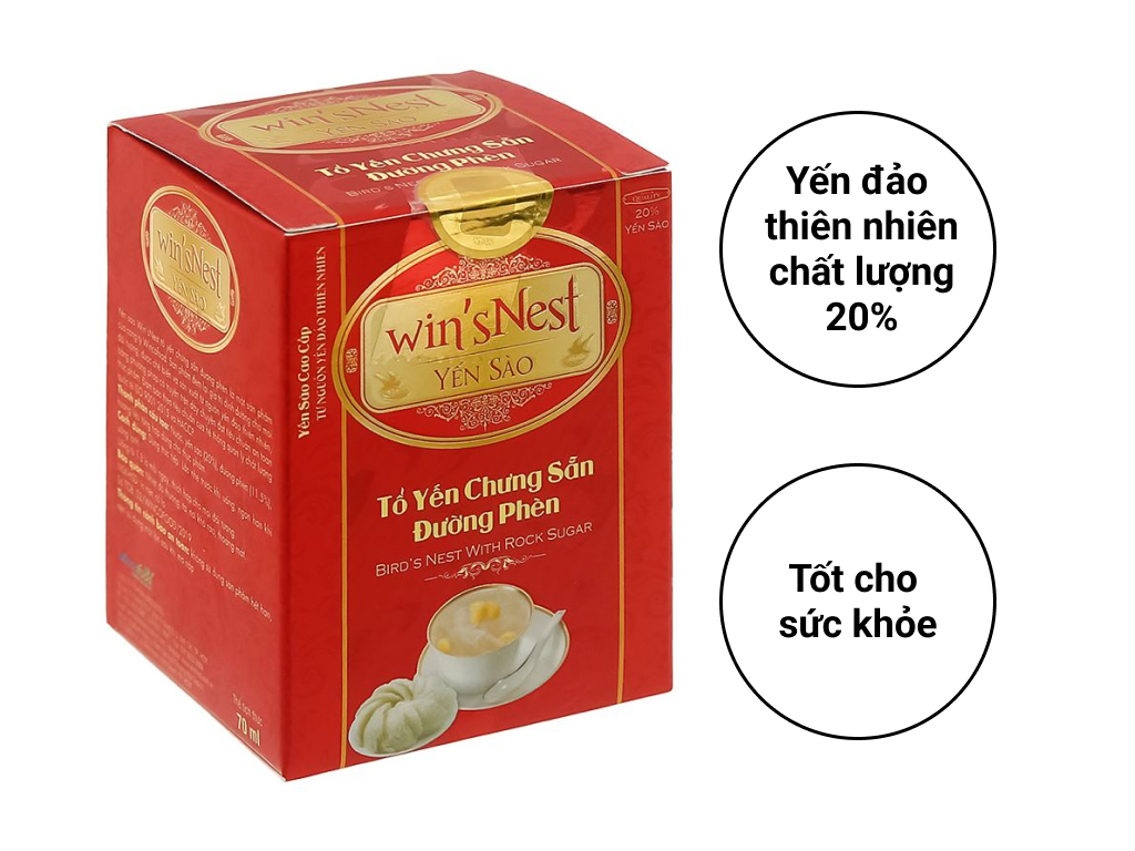 Thùng 72 lọ Yến sào win'sNest tổ yến chưng sẵn đường lọ 20% (70ml)