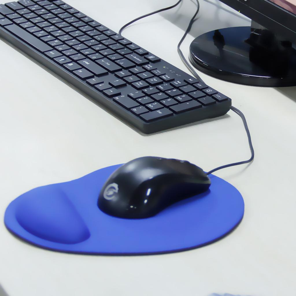 Blue Wrist Rest Mouse Mat Pad