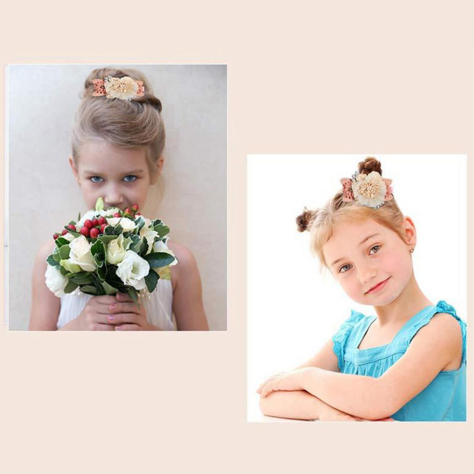 3x Baby Girl Bows Flowers Infant Hairpins Headwear Hair Clips