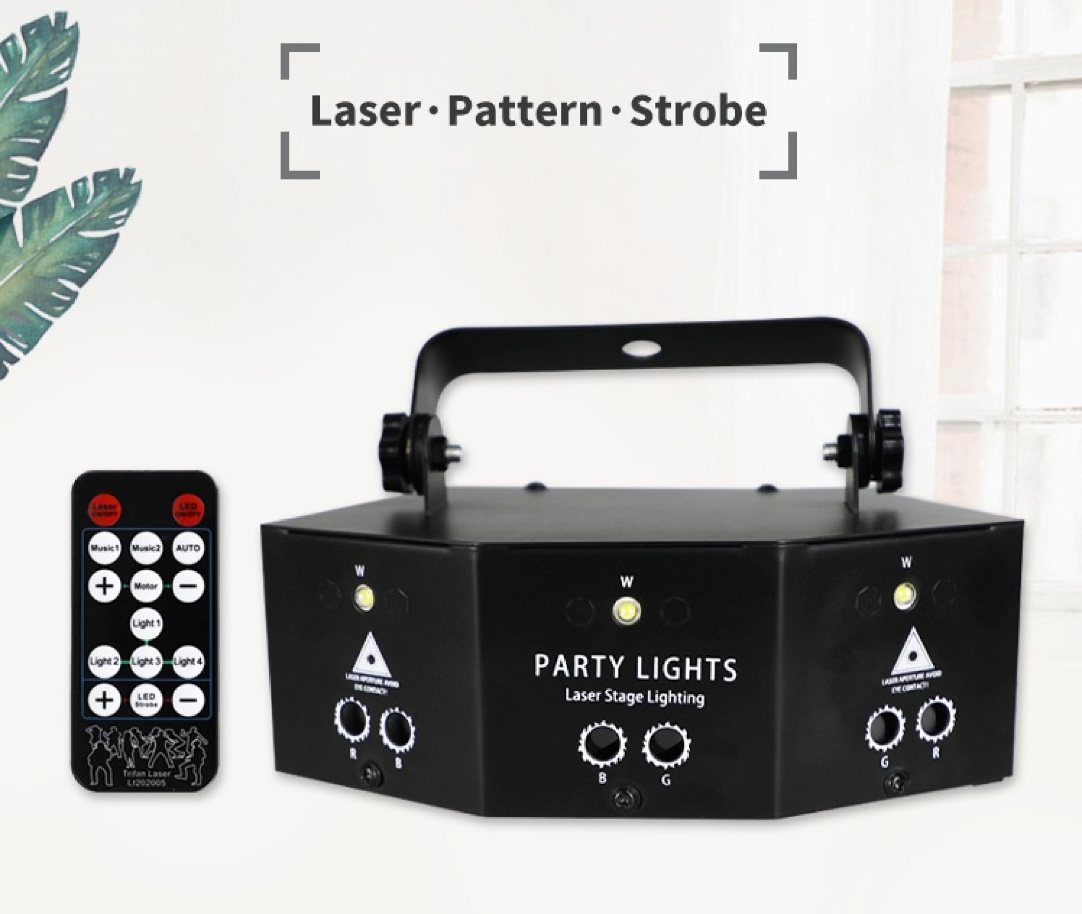 Đèn LASER Vũ Trường Cảm Biến Âm Thanh, Ánh Sáng Laze Có Chế Độ DMX