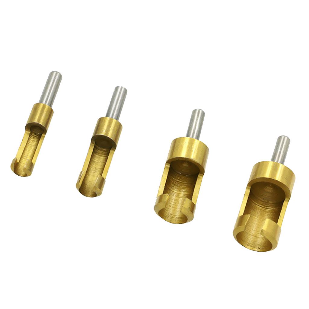 4 x 6/ 8/ 13/ 16mm Shank Carbon Steel Wood Work Plug Cutter Drill Bits Set