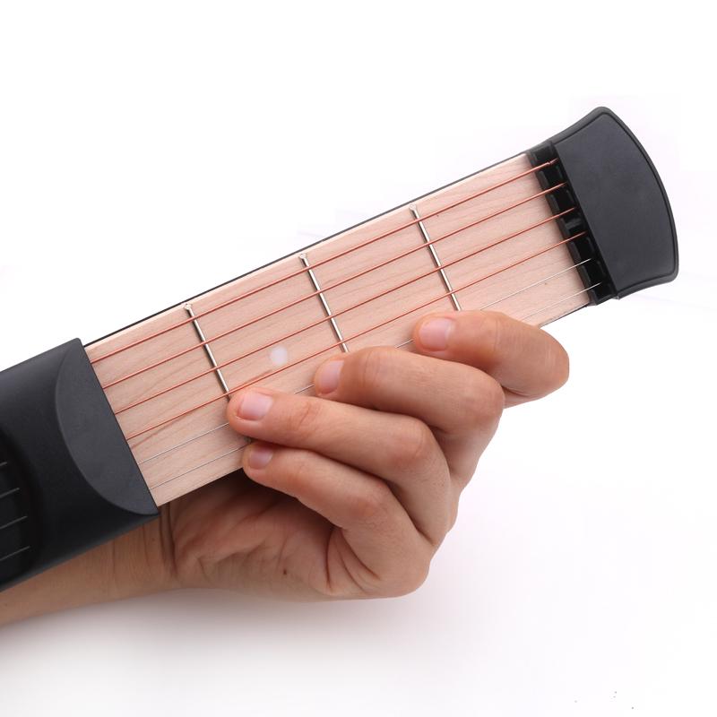 1 Set Right Hand 4 Fret 6 Strings Pocket Guitar Travel Guitar for Beginner Kids Practice Tool