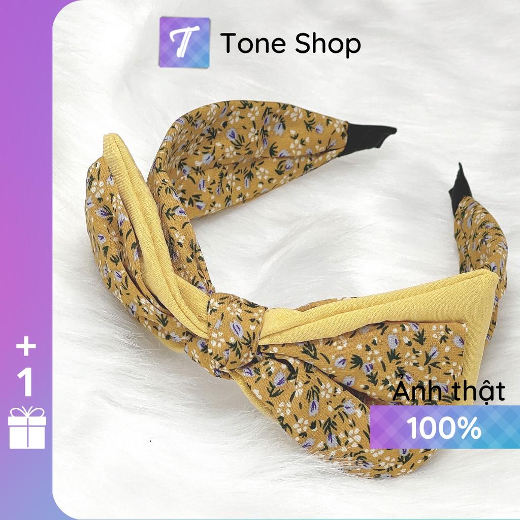 Băng đô cài tóc dạng nơ bản to hoa nhí thương hiệu Tone Shop - B300
