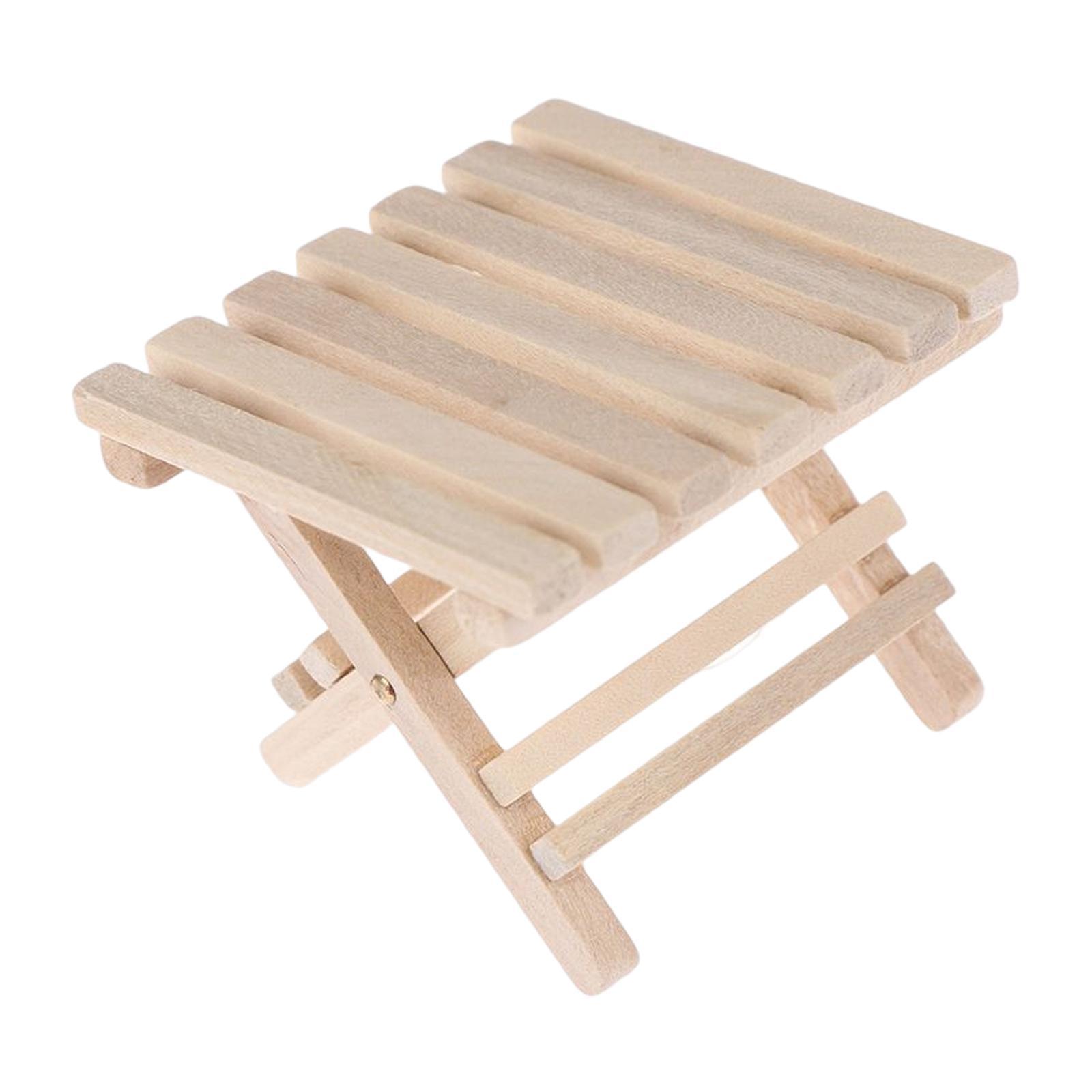 Folding Miniature Beach Table Dollhouse Decoration for Balcony Beach Decoration