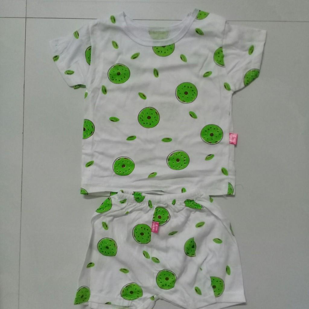 Bộ cotton 2 chiều cộc cài vai cho bé trai và bé gái