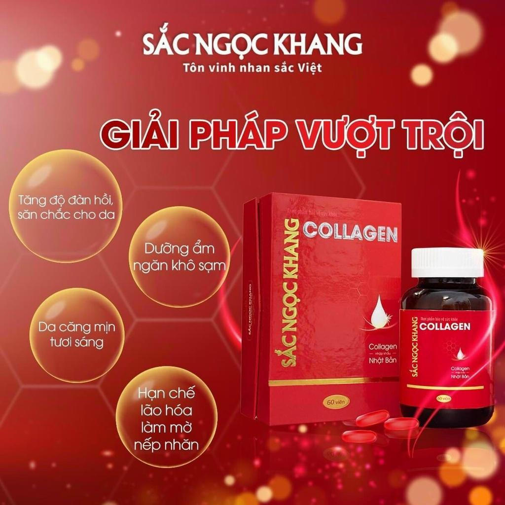 Combo dưỡng da bên trong viên uống Collagen 60 viên và dưỡng da bên ngoài Nước hoa hồng 145ml (Sắc Ngọc Khang)