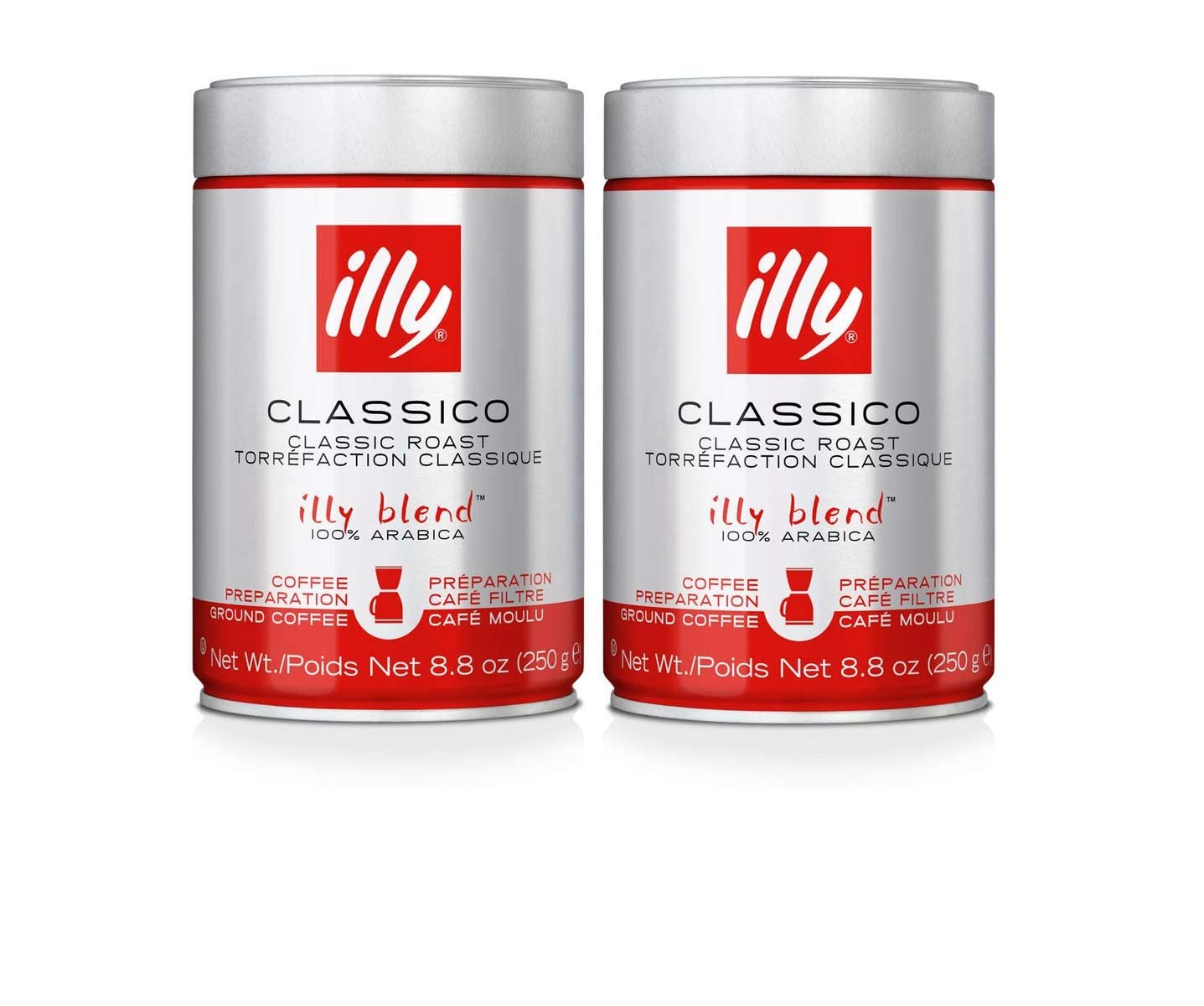 Cà phê bột Illy Coffee Filter Classico roast - 250gr -Dành cho Americano , filter coffee với vị ngọt kéo dài và hương thơm tinh tế của caramel, hoa cam và hoa nhài.