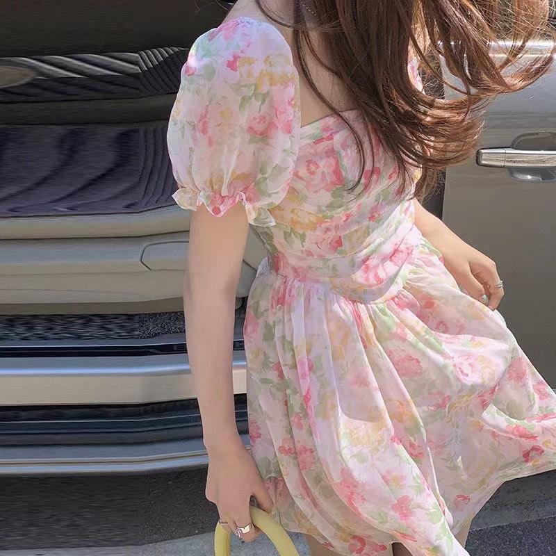 Váy nữ đầm vintage hoa cao cấp hot girl dịu dàng siêu cổ tích Pháp Pasana0004v