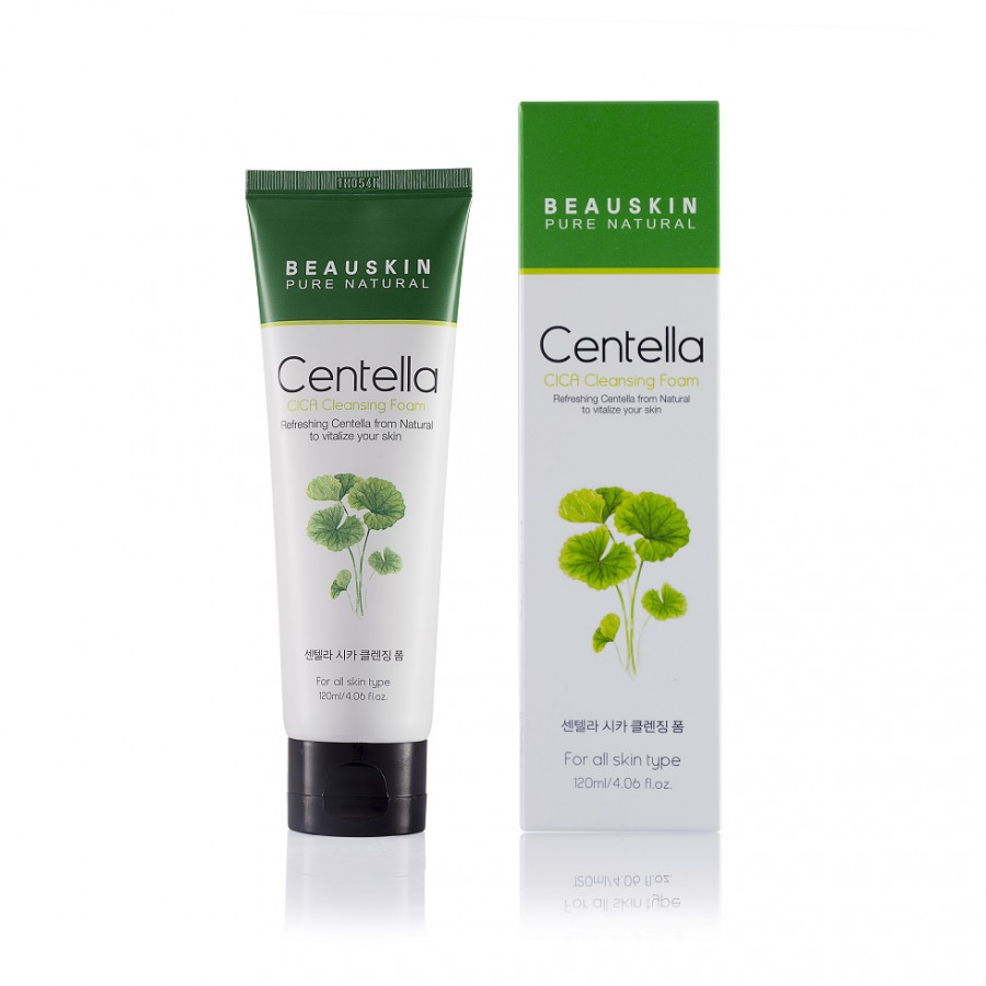 Sữa rửa mặt trắng da trị mụn sạch nhờn trị nám dưỡng mềm da mờ sẹo Beauskin Centella CICA Cleansing Foam, Hàn Quốc 120 ml