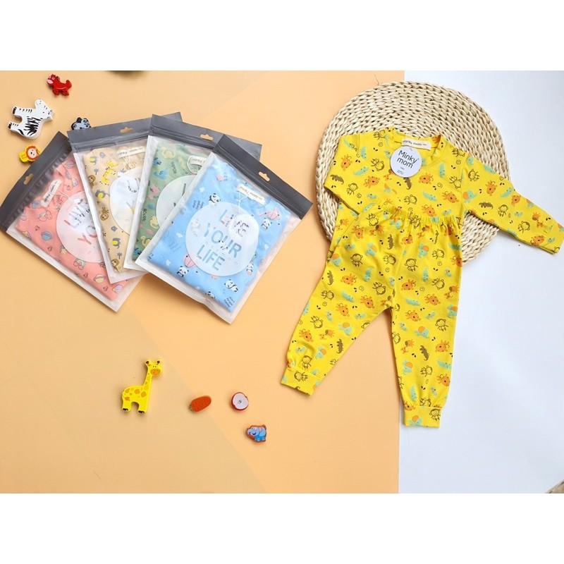 Bộ Minky Mom Dài Tay Cho Bé Trai Bé Gái Chất 100% Cotton Cao Cấp Mềm Mịn Co Giãn Thấm Hút Mồ Hôi Tốt