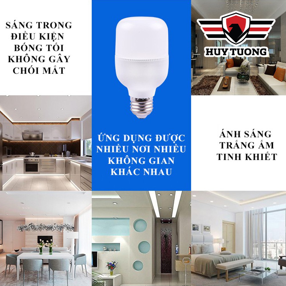 Bóng Led Bulb Led trụ nhựa siêu sáng ánh sáng trắng ( 5W - 10W - 15W - 20W - 30W - 40W - 50W ) cao cấp - Huy Tưởng