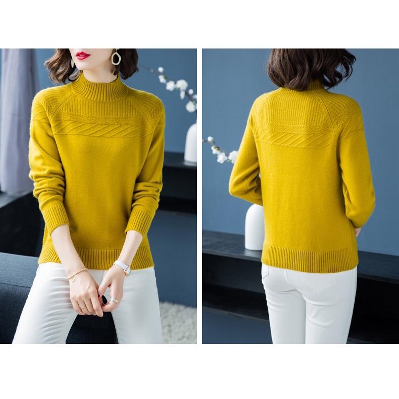 MS325 Áo len cổ 3p ngực cách điệu len lông cừu siêu mềm dày dặn