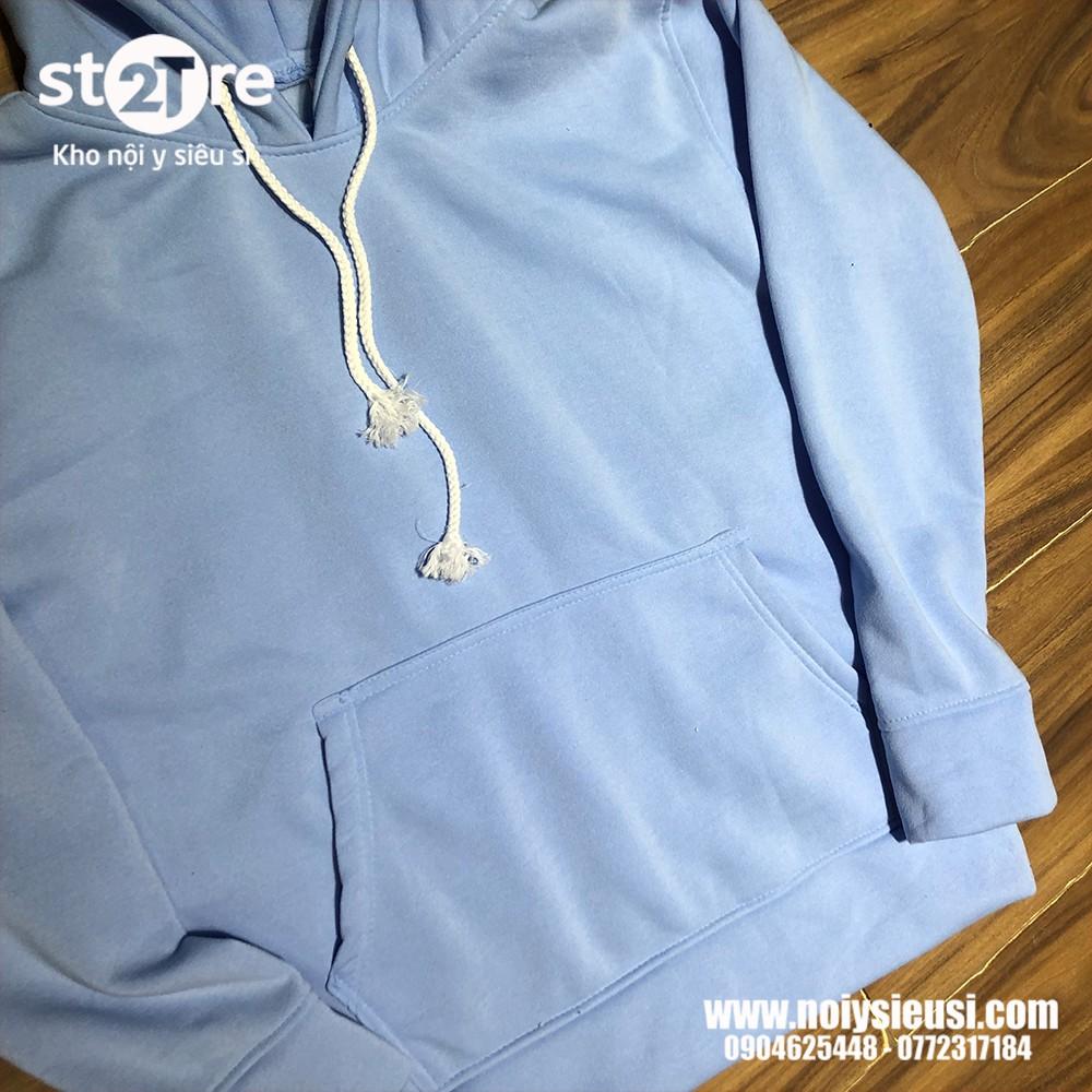 Áo hoodie unisex 2T Store H24 màu xanh da trời Sky