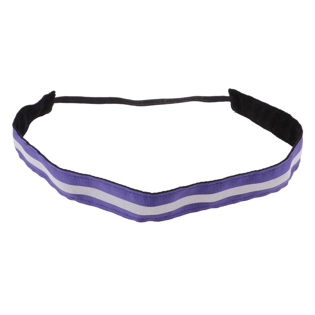 Reflective Men Women Sports Headband Gym Sweatband Hairband Black 1