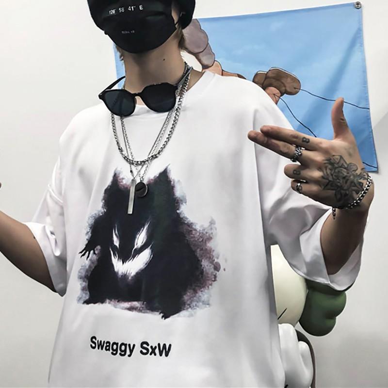 Áo Thun Tay Ngắn In Hình Phong Cách Harajuku