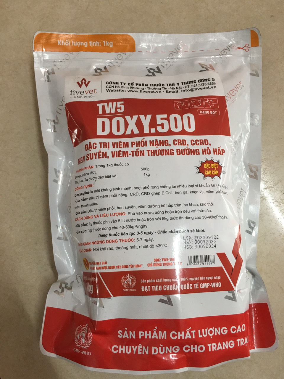 Doxy 500/ Doxy500/ Doxy 50% (1kg-TW5) dùng cho chó, mèo, gia súc, gia cầm