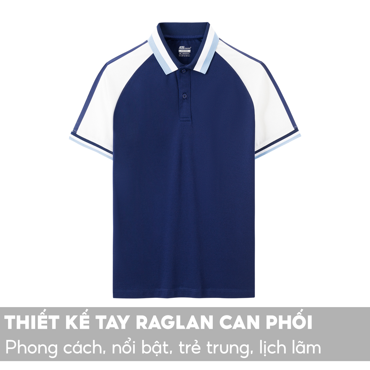 Áo Polo Nam 5S FASHION Tay Raglan Can Phối Màu Nổi Bật, Chất Viscose Kết Hợp Cotton Mềm, Mát, Thấm Hút Tốt