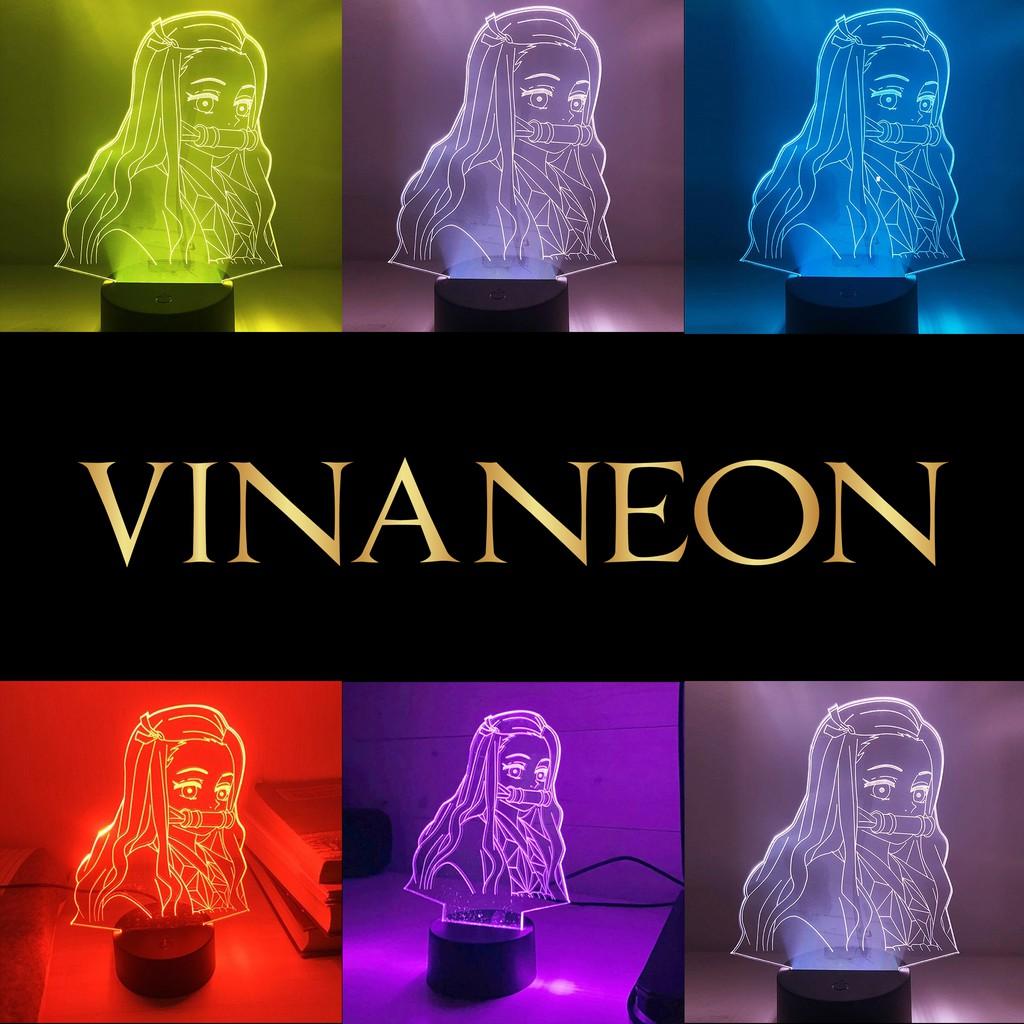 Đèn Neon Trang Trí️ Đèn Trang Trí Bàn Làm Việc Nhân Vật NEZUKO Đèn Led Trang Trí 3D Anime