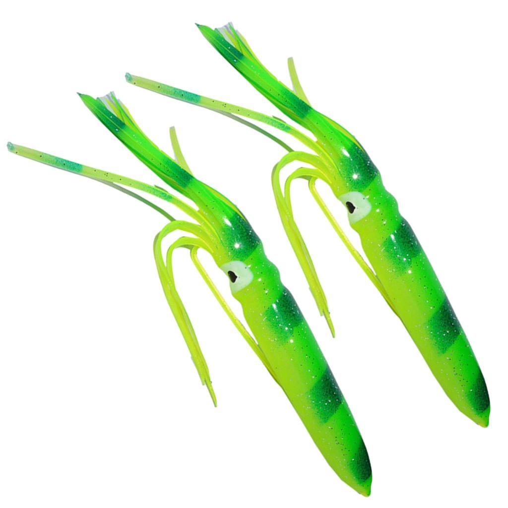 2PCS Fishing Lures Octopus Squid Skirt Bait Trolling Soft Lure Set, 18cm, 15g, Available in 4 Colors