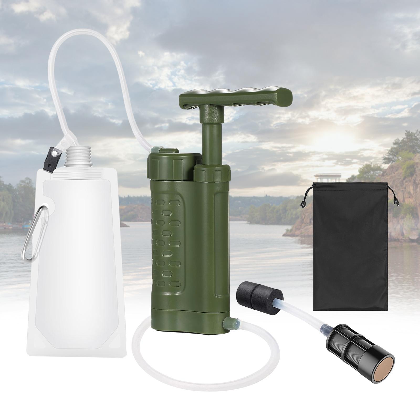 Water Purifier Pump, Water Filtration System with 0.01 Micron Water Filter Camping Emergency Survival Gear for Camping Hiking 1,200ml/min